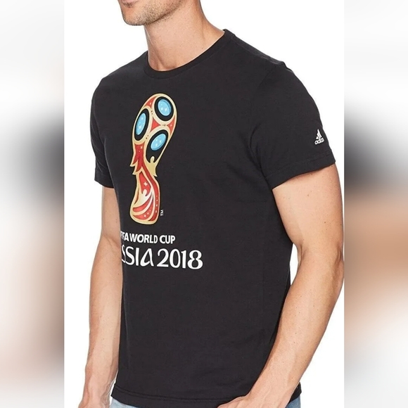 Adidas FIFA World Cup 2018  Emblem Tee  Men's  T-Shirt  Size XL   Black - Picture 2 of 10